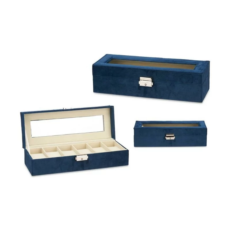 Box for watches Blue Metal (30,5 x 8,5 x 11,5...