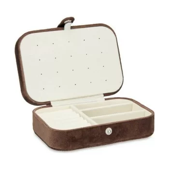 Jewelry box Brown Velvet (16,2 x 6 x 11,5 cm) (12 Units) 2