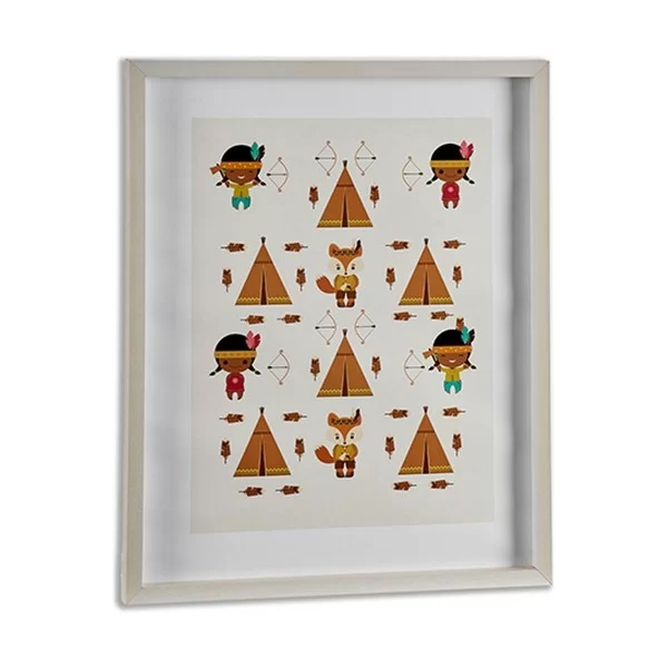 Painting Brown Wood White (6 Units) (2,5 x 52 x 42 cm)