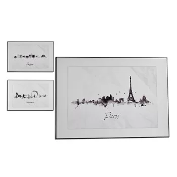 Painting City Black White Particleboard (81,5 x 3 x 121... 2