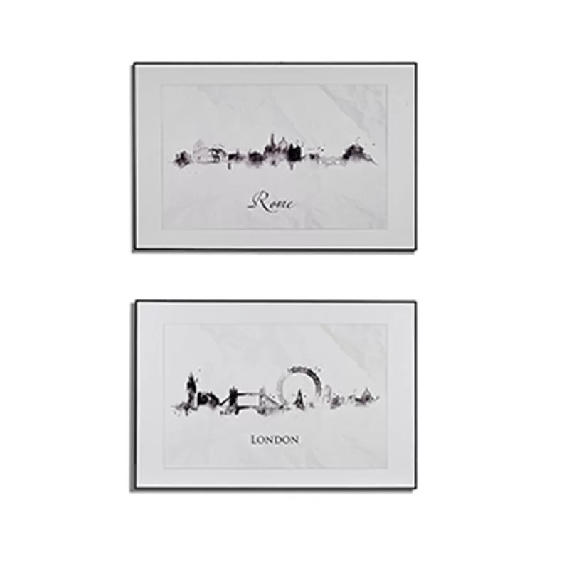 Painting City Black White Particleboard (81,5 x...