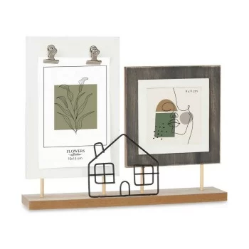 Photo frame 2 photos House Black Brown MDF Wood (28 x... 2