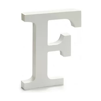 Letter F Wood White (1,8 x 21 x 17 cm) (12 Units) 2