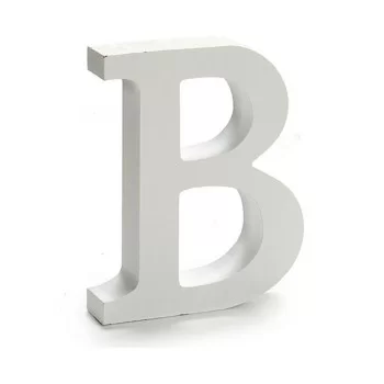 Letter B Wood White (2 x 16 x 14,5 cm) (24 Units) 2