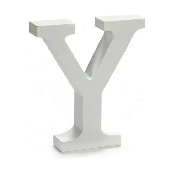 Letter Y Wood White (2 x 16 x 14,5 cm) (24 Units) 2
