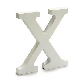 Letter X Wood White (1,8 x 21 x 17 cm) (12 Units) 2
