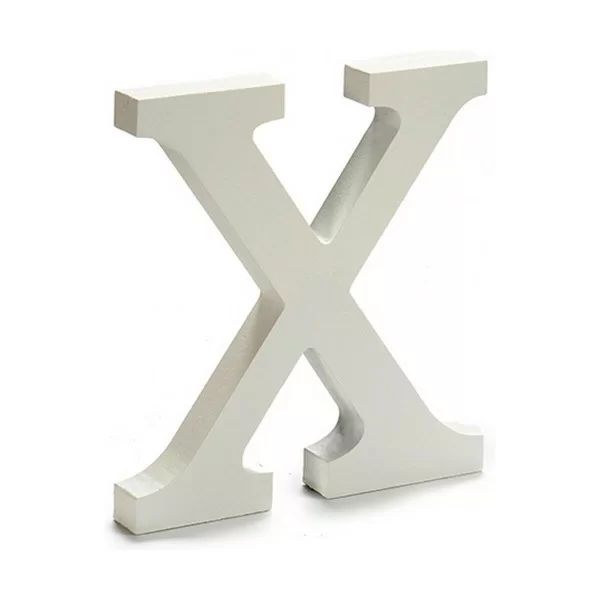 Letter X Wood White (1,8 x 21 x 17 cm) (12 Units)