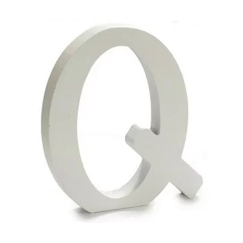 Letter Q Wood White (1,8 x 21 x 17 cm) (12 Units) 2