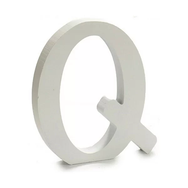 Letter Q Wood White (1,8 x 21 x 17 cm) (12 Units)