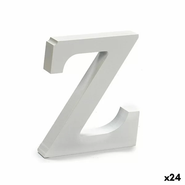Letter Z Wood White (2 x 16 x 14,5 cm) (24 Units)