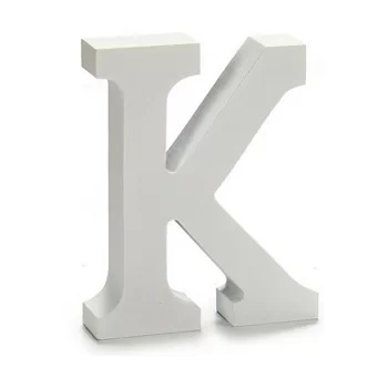 Letter K Wood White (2 x 16 x 14,5 cm) (24 Units) 2