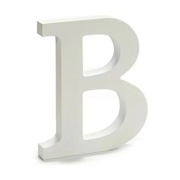 Letter B Wood White (1,8 x 21 x 17 cm) (12 Units) 2