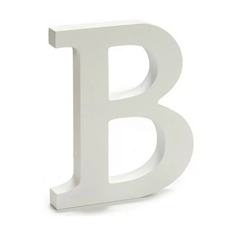 Letter B Wood White (1,8 x 21 x 17 cm) (12 Units)