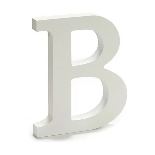 Letter B Wood White (1,8 x 21 x 17 cm) (12 Units)