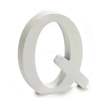 Letter Q Wood White (2 x 16 x 14,5 cm) (24 Units) 2