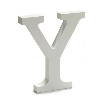 Letter Y Wood White (1,8 x 21 x 17 cm) (12 Units) 2