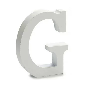 Letter G Wood White (2 x 16 x 14,5 cm) (24 Units) 2