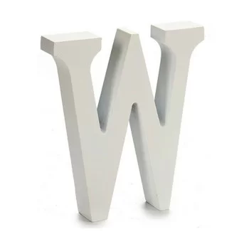 Letter W Wood White (2 x 16 x 14,5 cm) (24 Units) 2