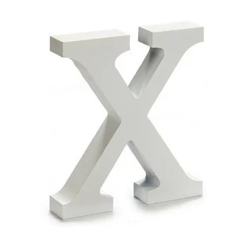 Letter X Wood White (2 x 16 x 14,5 cm) (24 Units) 2