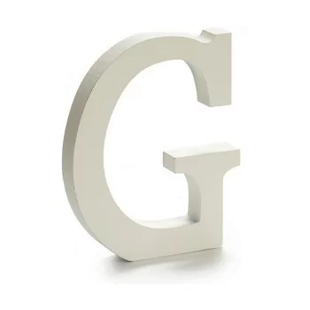 Letter G Wood White (1,8 x 21 x 17 cm) (12 Units) 2