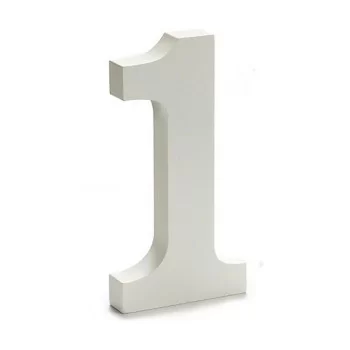 Number 1 Wood White (1,8 x 21 x 17 cm) (12 Units) 2