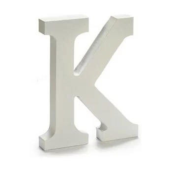 Letter K Wood White (1,8 x 21 x 17 cm) (12 Units) 2