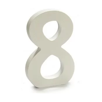 Number 8 Wood White (1,8 x 21 x 17 cm) (12 Units) 2