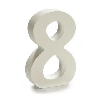 Number 8 Wood White (2 x 16 x 14,5 cm) (24 Units) 2