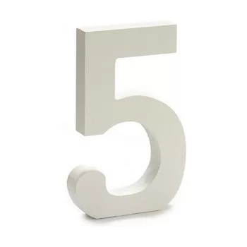 Number 5 Wood White (1,8 x 21 x 17 cm) (12 Units) 2
