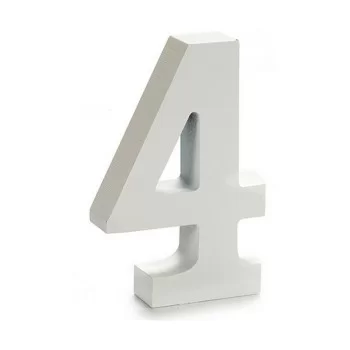 Number 4 Wood White (2 x 16 x 14,5 cm) (24 Units) 2