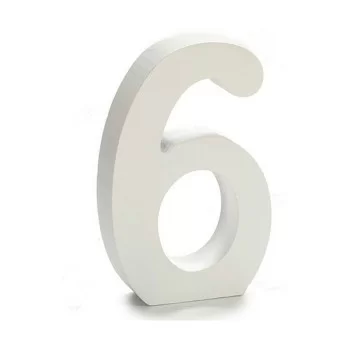 Number 6 Wood White (2 x 16 x 14,5 cm) (24 Units) 2