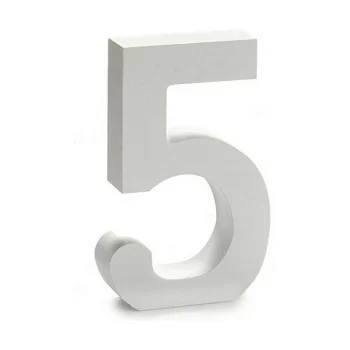 Number 5 Wood White (2 x 16 x 14,5 cm) (24 Units) 2