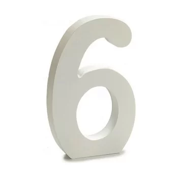 Number 6 Wood White (1,8 x 21 x 17 cm) (12 Units) 2