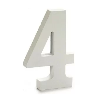 Number 4 Wood White (1,8 x 21 x 17 cm) (12 Units) 2
