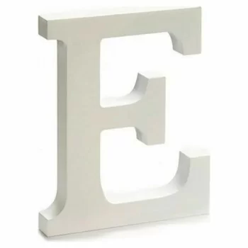 Letter E Wood White (1,8 x 21 x 17 cm) (12 Units) 2