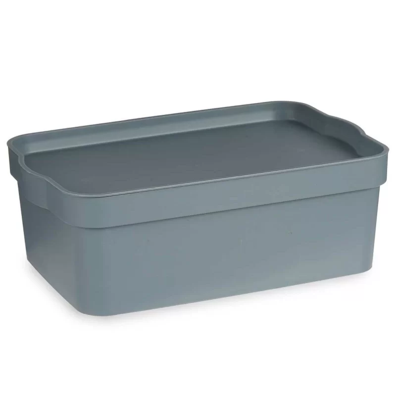 Storage Box with Lid Grey Plastic 6 L (21,5 x...