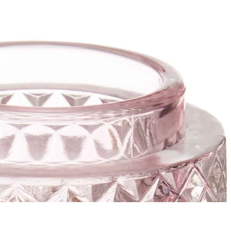 Candleholder Pink Glass (9 x 8,8 x 9 cm) (12...