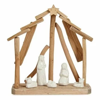 Christmas nativity set Ceramic Brown White 2 Units 25 x... 2