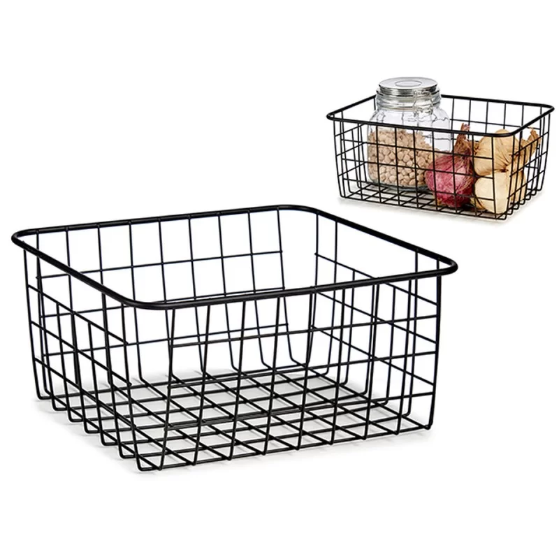 Basket Black Steel (22 x 12,7 x 28,5 cm) (18...