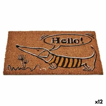 Doormat Dog Natural Black Yellow Coconut Fibre (40 x 1,5...