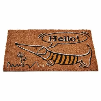 Doormat Dog Natural Black Yellow Coconut Fibre (40 x 1,5... 2