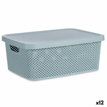 Storage Box with Lid Green Plastic 13 L (28 x 15 x 39 cm)...
