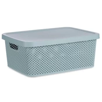 Storage Box with Lid Green Plastic 13 L (28 x 15 x 39 cm)... 2