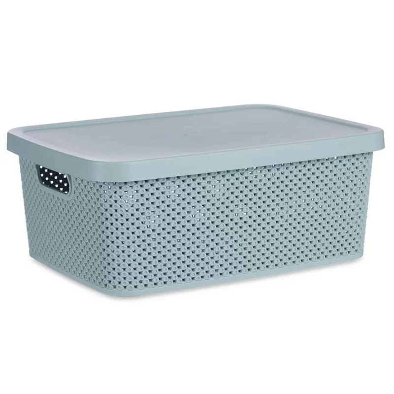 Storage Box with Lid Green Plastic 13 L (28 x...