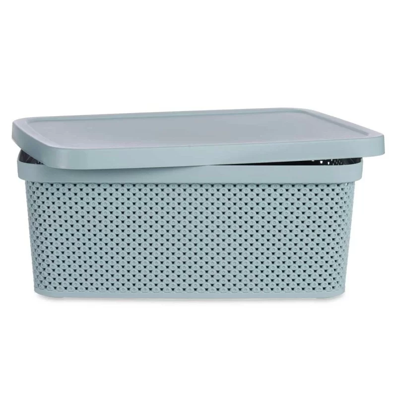 Storage Box with Lid Green Plastic 13 L (28 x...