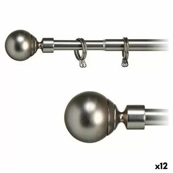 Curtain Bar Ball Extendable Silver Iron (5 x 181 x 5 cm)...