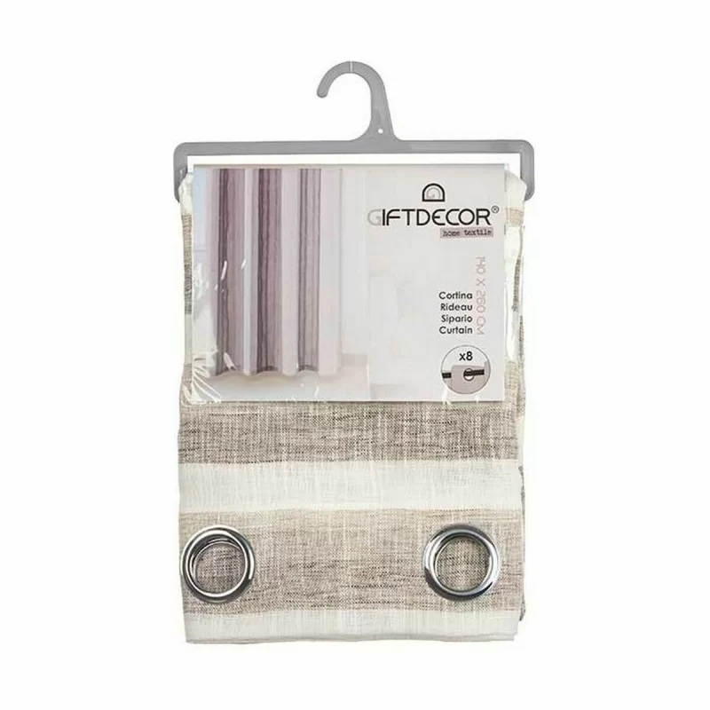 Curtain Stripes Brown 140 x 0,1 x 260 cm (6 Units)