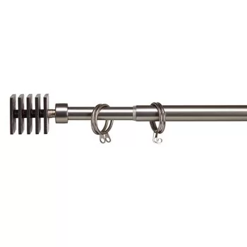 Curtain Bar Extendable Squared Silver Iron 4,5 x 180 x... 2