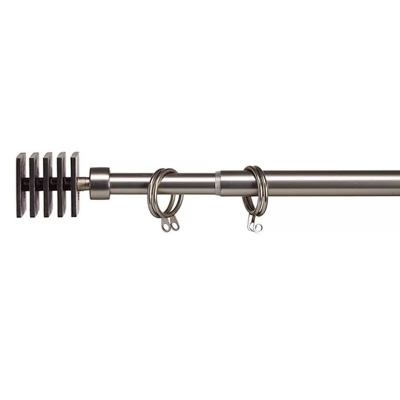 Curtain Bar Extendable Squared Silver Iron 4,5...