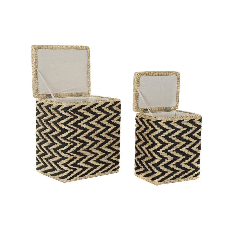 Laundry Basket DKD Home Decor Natural Black...